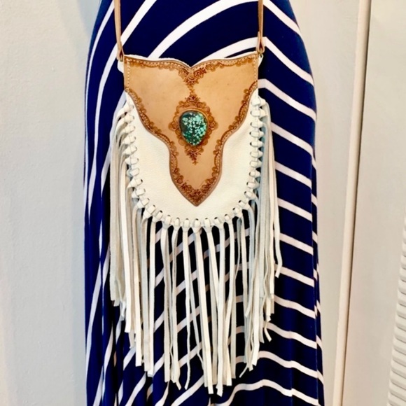 Buffalo Girl Prairie Phone Pouch Bag w/ Turquoise - Picture 3 of 8